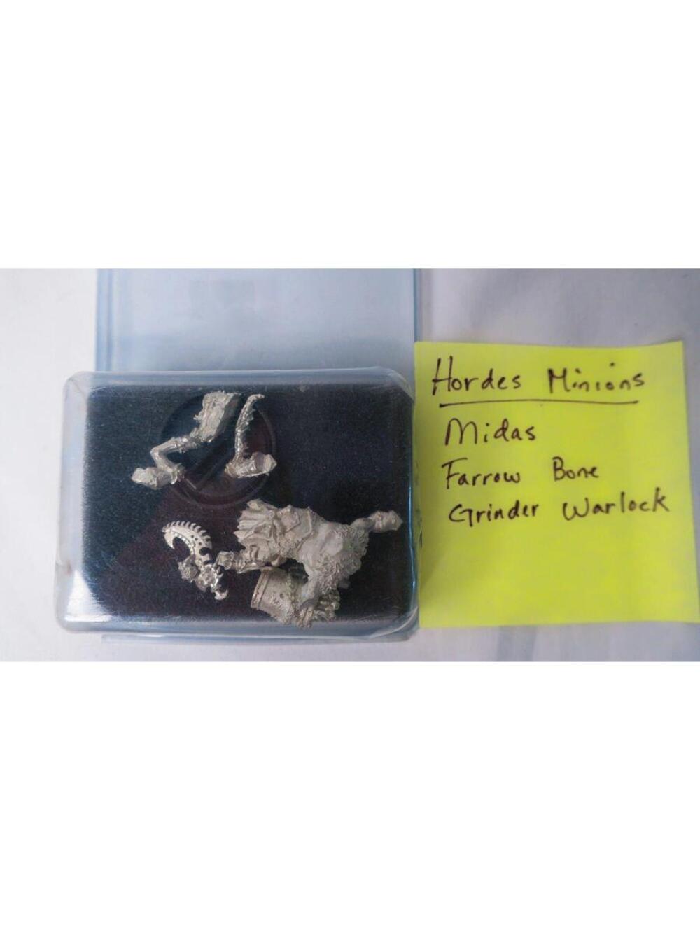 Hordes Minions Midas, Farrow Bone, Grinder Warlock Metal Miniatures